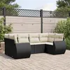 Image de vidaXL Salon de Jardin avec Coussins 6 pcs, Canapés de Terrasse, Ensemble de Meubles de Patio, Mobilier d'Extérieur, Noir 3221775