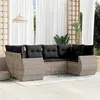 Image de vidaXL Salon de Jardin avec Coussins 6 pcs, Canapés avec Dossier, Ensemble de Meubles, Mobilier de Terrasse Patio, Gris 3221781