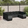 Image de Salon de jardin modulable GENERIQUE 9 pieces resine tressee 9 personnes 62 x 62 x 69 cm noir