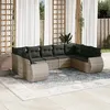 Image de Salon de jardin modulable vidaxl gris 9 personnes 9 pieces 62 x 62 x 69 cm resine tressee