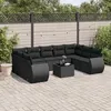 Image de Salon de jardin modulable GENERIQUE 10 pieces noir resine tressee 62 x 62 x 69 cm 9 personnes