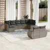 Image de Salon de jardin modulable vidaxl resine tressee 9 pieces 9 personnes 62 x 62 x 69 cm gris
