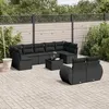 Image de Salon de jardin modulable vidaxl 10 pieces noir 9 personnes 62 x 62 x 69 cm resine tressee