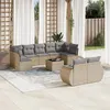 Image de vidaXL Salon de Jardin avec Coussins 10 pcs, Canapés de Terrasse, Ensemble de Meubles de Patio, Mobilier d'Extérieur, Beige 3221828