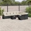 Image de vidaXL Salon de Jardin avec Coussins 10 pcs, Canapés de Terrasse, Ensemble de Meubles de Patio, Mobilier d'Extérieur, Noir 3221845