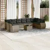 Image de Salon de jardin modulable vidaxl 2 personnes 11 pieces resine tressee 62 x 62 x 69 cm gris