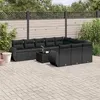 Image de Salon de jardin Vidaxl resine tressee noir 11 pieces x 71 x 69 10 personnes