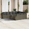 Image de vidaXL Salon de Jardin avec Coussins 11 pcs, Canapés avec Dossier, Ensemble de Meubles, Mobilier de Terrasse Patio, Gris 3221901
