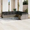 Image de Salon de jardin modulable Vidaxl resine tressee gris 10 pieces x 70 x 69 10 personnes