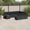 Image de vidaXL Salon de Jardin avec Coussins 11 pcs, Canapés de Terrasse, Ensemble de Meubles de Patio, Mobilier d'Extérieur, Noir 3221924