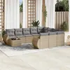 Image de Salon de jardin modulable VIDAXL resine tressee beige 11 pieces x 71 x 69