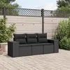 Image de Noir Vidaxl 3 personnes 3 pieces resine tressee 62 x 55 x 69 salon de jardin modulable