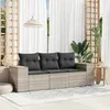 Image de Salon de jardin modulable Vidaxl resine tressee gris 3 pieces x 83 x 69