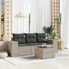 Image de vidaXL Salon de Jardin avec Coussins 4 pcs, Canapés avec Dossier, Ensemble de Meubles, Mobilier de Terrasse Patio, Gris 3222271