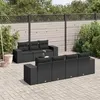 Image de Salon de jardin modulable Vidaxl resine tressee noir 8 pieces x 93 x 69 7 personnes