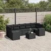 Image de vidaXL Salon de Jardin avec Coussins 8 pcs, Canapés de Terrasse, Ensemble de Meubles de Patio, Mobilier d'Extérieur, Noir 3222334