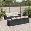 Image de vidaXL Salon de Jardin avec Coussins 9 pcs, Canapés de Terrasse, Ensemble de Meubles de Patio, Mobilier d'Extérieur, Noir 3222345
