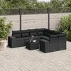 Image de Salon de jardin modulable Vidaxl resine tressee noir 9 pieces x 93 x 69 8 personnes