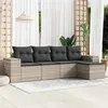 Image de Salon de jardin modulable Vidaxl resine tressee gris 5 pieces x 83 x 69