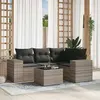 Image de vidaXL Salon de Jardin avec Coussins 5 pcs, Canapés avec Dossier, Ensemble de Meubles, Mobilier de Terrasse Patio, Gris 3222521