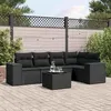 Image de vidaXL Salon de Jardin avec Coussins 6 pcs, Canapés de Terrasse, Ensemble de Meubles de Patio, Mobilier d'Extérieur, Noir 3222534