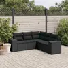 Image de vidaXL Salon de Jardin avec Coussins 5 pcs, Canapés de Terrasse, Ensemble de Meubles de Patio, Mobilier d'Extérieur, Noir 3222544