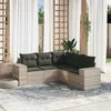 Image de vidaXL Salon de Jardin avec Coussins 5 pcs, Canapés de Patio, Ensemble de Meubles, Mobilier de Terrasse Exterieur, Gris 3222551