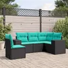 Image de Salon de jardin modulable GENERIQUE noir resine tressee 5 pieces 62 x 62 x 69 cm