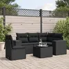 Image de vidaXL Salon de Jardin avec Coussins 6 pcs, Canapés de Terrasse, Ensemble de Meubles de Patio, Mobilier d'Extérieur, Noir 3222574
