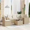 Image de Salon de jardin modulable vidaxl 6 pieces Resine tressee beige 62 x 62 x 69 cm