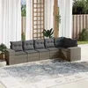 Image de Salon de jardin modulable Vidaxl resine tressee gris 6 pieces x 83 x 69 6 personnes