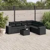 Image de vidaXL Salon de Jardin avec Coussins 7 pcs, Canapés de Terrasse, Ensemble de Meubles de Patio, Mobilier d'Extérieur, Noir 3222614