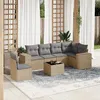 Image de vidaXL Salon de Jardin avec Coussins 7 pcs, Canapés de Terrasse, Ensemble de Meubles de Patio, Mobilier d'Extérieur, Beige 3222638