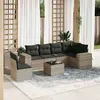 Image de vidaXL Salon de Jardin avec Coussins 7 pcs, Sièges de Patio, Ensemble de Meubles, Mobilier de Terrasse Extérieur, Gris Clair 3222641