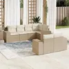 Image de Salon de jardin modulable VIDAXL resine tressee beige 7 pieces x 83 x 69 7 personnes