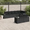 Image de Salon de jardin modulable Vidaxl rotin noir 8 pieces x 83 x 69 8 personnes
