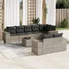 Image de Salon de jardin modulable Vidaxl resine tressee gris 9 pieces 62 x 62 x 69 cm