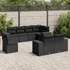 Image de vidaXL Salon de Jardin avec Coussins 8 pcs, Canapés de Terrasse, Ensemble de Meubles de Patio, Mobilier d'Extérieur, Noir 3222834