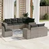 Image de Salon de jardin modulable Vidaxl resine tressee gris 8 pieces 62.0 x 62 x 69 8 personnes