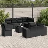 Image de Salon de jardin modulable Vidaxl noir resine tressee 9 pieces 62 x 62 x 69 cm 8 personnes