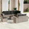 Image de Salon de jardin modulable Vidaxl resine tressee gris 9 pieces x 93 x 69