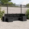 Image de vidaXL Salon de Jardin avec Coussins 6 pcs, Canapés de Terrasse, Ensemble de Meubles de Patio, Mobilier d'Extérieur, Noir 3222854