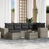 Image de vidaXL Salon de Jardin avec Coussins 7 pcs, Canapés de Patio, Ensemble de Meubles, Mobilier de Terrasse Exterieur, Gris 3222871