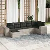 Image de vidaXL Salon de Jardin avec Coussins 7 pcs, Canapés de Patio, Ensemble de Meubles, Mobilier de Terrasse Exterieur, Gris 3222881