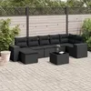 Image de Salon de jardin modulable Vidaxl noir resine tressee 7 personnes 62 x 62 x 69 cm 8 pieces