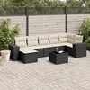 Image de vidaXL Salon de Jardin avec Coussins 8 pcs, Canapés de Terrasse, Ensemble de Meubles de Patio, Mobilier d'Extérieur, Noir 3222885