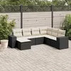 Image de vidaXL Salon de Jardin avec Coussins 7 pcs, Canapés de Terrasse, Ensemble de Meubles de Patio, Mobilier d'Extérieur, Noir 3222895