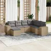 Image de vidaXL Salon de Jardin avec Coussins 7 pcs, Canapés de Terrasse, Ensemble de Meubles de Patio, Mobilier d'Extérieur, Beige 3222898