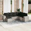 Image de Salon de jardin modulable VIDAXL resine tressee gris 7 pieces x 83 x 69