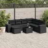 Image de Salon de jardin modulable Vidaxl 7 personnes resine tressee 8 pieces 62 x 62 x 69 cm noir